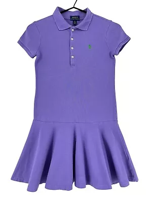 RALPH LAUREN Kid's Girl's Polo Neck Purple Dress Size M (8-10 y.o - Image 1 of 4