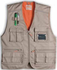 Mens Beige Sand Multi Pocket Work Vest XL 52 Disp Colors Sizes Pockets HH298