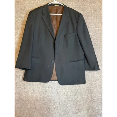 Caravelli Italia Hombres Traje Negro Chaqueta Blazer 2 Botones Forrado Hecho en Italia Foto 1 de 4