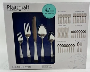 Pfaltzgraff Lionel Satin 42 Piece 18.0 Flatware Set, Service for 8 - Picture 1 of 10