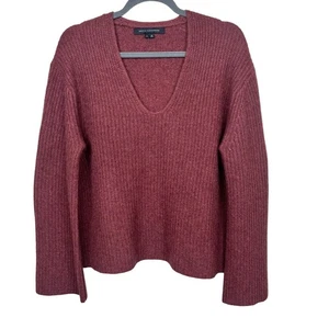 Maglione maglia a costine scollo a V Skull Cashmere Reese marrone piccolo pullover donna - Foto 1 di 8