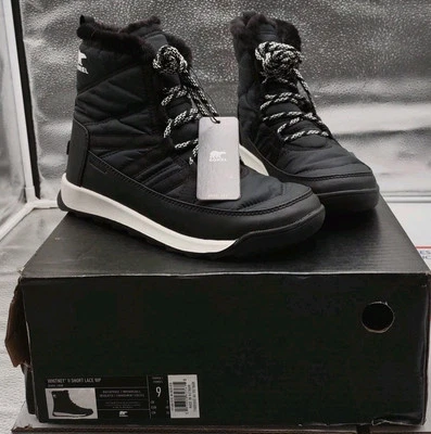 New Sorel Whitney II Short Lace Waterproof Women's size 9 Boots Black (K1-E3) - Image 1 of 4