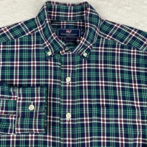 Vineyard Vines Murray Shirt Mens Small Red/Green/Blue Plaid Long Sleeves - Picture 1 of 10