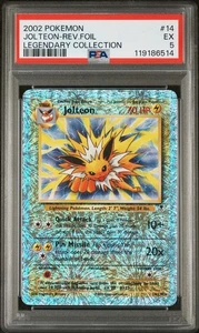 PSA 5 2002 Pokemon Legendary Collection Jolteon 14/110 Reverse Holo Foil - Bild 1 von 3
