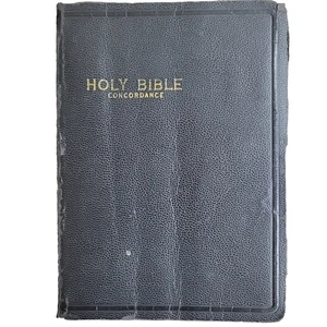 Antique 1924 Holy Bible  Red Letter Edition Large Type Black Leather Bound - Picture 1 of 12