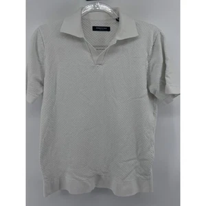 Camisa Polo Kenneth Cole New York Blanca Texturizada Tejida Manga Corta Para Hombre Talla M - Imagen 1 de 14