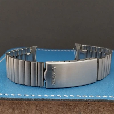 17.2 毫米宝路华不锈钢曲线端未使用 20 世纪 60 年代 - 1970 年代复古表带 — 第 1/4 张图片