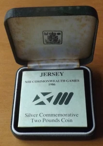 Jersey British Sterling Silver £2.00 Coin 1986 Proof Grade Cased Comm Games COA. - Picture 1 of 4