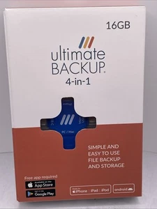 NEW Ultimate Backup 4-in-1 File Backup Storage 16GB For Apple & Android Phones - Picture 1 of 2