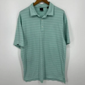 Dunning Golf Polo Shirt Men's Size XL Green Striped Short Sleeve Logo - Picture 1 of 11