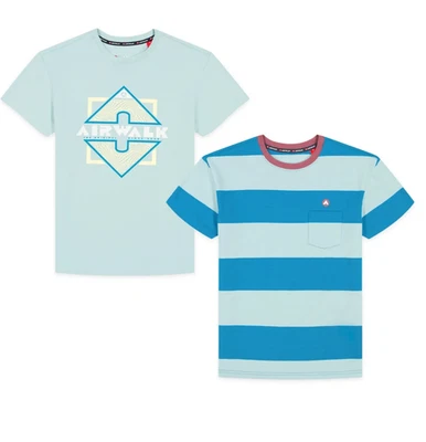 Airwalk Big Boys Graphic and Striped T-Shirts 2- Pack  Overcast/ Stripe Size 16 - Image 1 of 4
