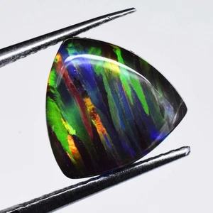 Fiery 2.5 ct Opal Doublet Trillion Cabochon Great for Custom Creations 7 - Picture 1 of 4