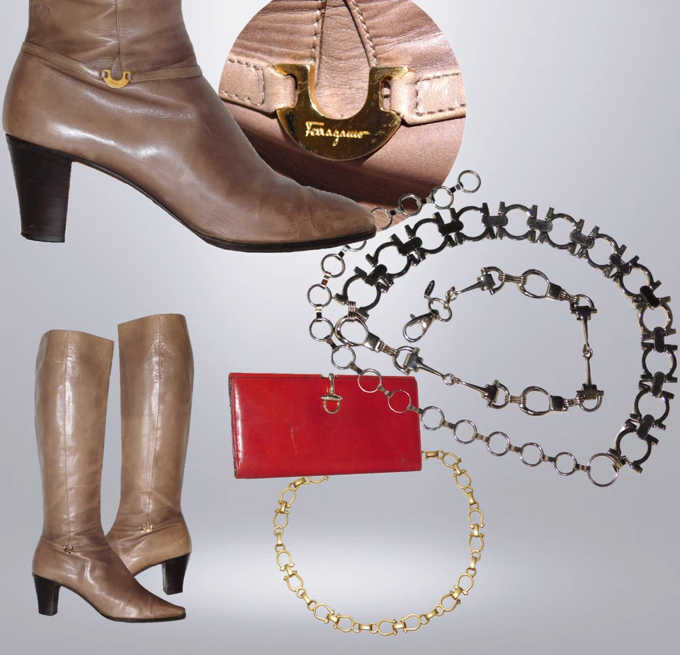 Salvatore Ferragamo винтажный кожаный сапоги до колена сделано в Италии - Изображение 1 из 4