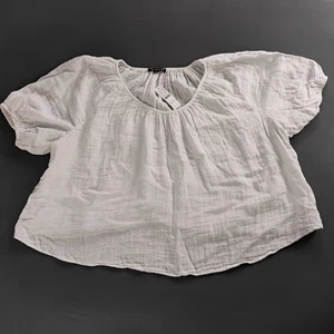 J.Crew Étienne cropped Women's Top Overzide XL White cotton/Linen  - Picture 1 of 11