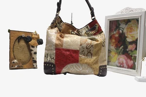 Bebe Bolso Cubo Patchwork, Bolso de Hombro, Cartera, Usado en Excelente Condición Usado - Imagen 1 de 13