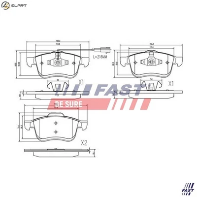 BRAKE PAD SET DISC BRAKE FT29157 FOR FIAT DOBLO/Cargo/MPV/Combi/Kombi/MONOCAB - Image 1 of 4
