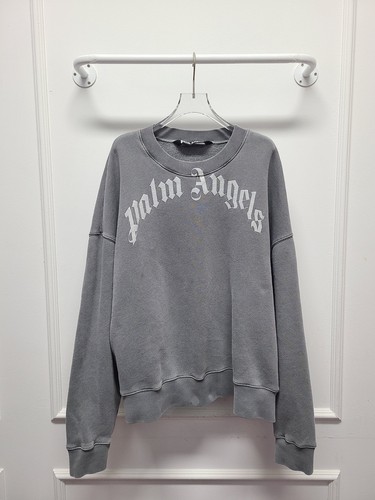 Felpa con logo curvo grigio Palm Angels L 117657575