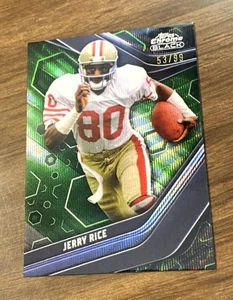 2023 Topps Composite Chrome BLACK JERRY RICE "Green" #'d /99 SP SF 49'er - HOF - Picture 1 of 2