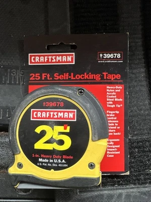 Sears Craftsman USA Nos Self Locking 25’ Tape Measure Rare Yellow 39678 Desirabl - Image 1 of 4
