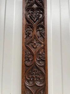 Stunning Gothic Revival panel in oak 20.43 inch high - Picture 1 of 24