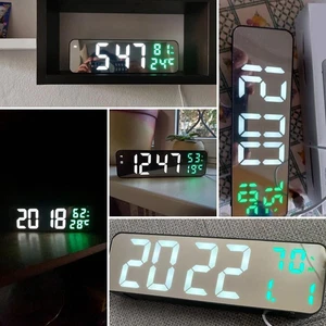 Horloge murale numérique DEL horloge de table température alarme date DEL horl