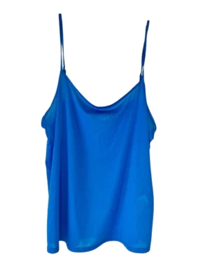 DKNY 女式 L 码雪纺吊带可调肩带蓝色 — 第 1/3 张图片