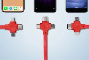 Aluminium-Ladekabel Aufrollbares 3-in-1-Ladekabel Rolle Micro USB Line - Zdjęcie 1 z 17