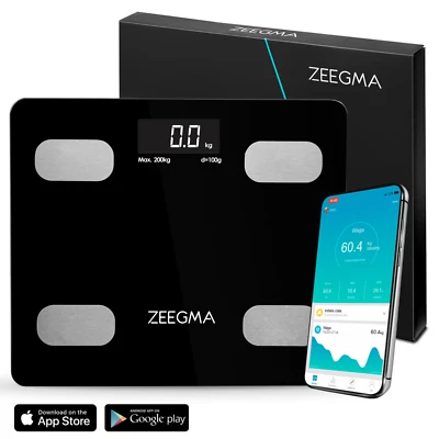 Digitale Personenwaage bis 200kg Körperfettwaage Körperwaage Bluetooth App - Bild 1 von 4