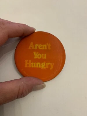 Vintage 1982 Aren't You Hungry For Burger King Now Flasher Pinback Button - Image 1 of 3