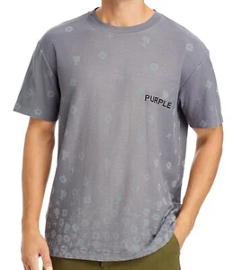 New!!! PURPLE Brand Cotton Textured Jersey Graphic Tee, Charcoal, Size M - Picture 1 of 5