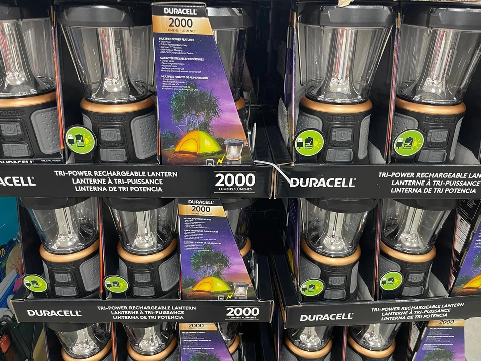 Duracell 2000 Lumen LED TRI-Power Solar Rechargable Lantern Lighting