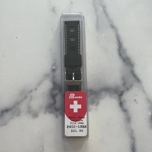 BANDA Sport Strap Silicone 18mm P402-18BK Black watch bands straps sales Deals - Picture 1 of 5