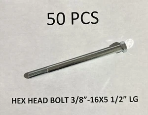 Sechskantkopfschrauben 50 Stück Posten, Zink, 3/8"" - 16x5 1/2"" LG - Bild 1 von 1