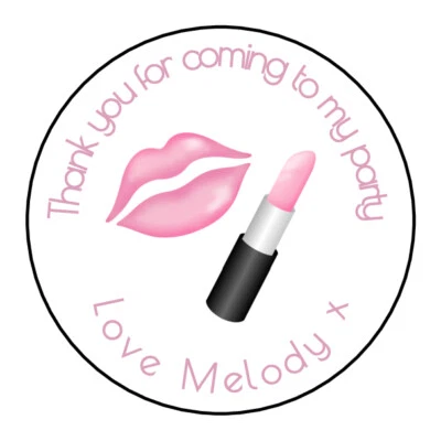 Pegatinas personalizadas para niñas mimador de belleza spa beso de gracias fiesta conos dulces Foto 1 de 2