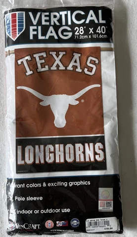Texas UT Longhorns House Flag or Banner NIP 28” x 40” Cover