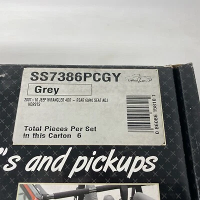 Cubierta de asiento trasero CoverCraft SS7386PCGY para Jeep Wrangler 2007-10 con ajuste hdrest Foto 1 de 4