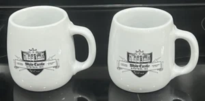 2 tazzine da caffè vintage 1995 White Castle con fondo posacenere 12 oz gres pesante - Foto 1 di 10