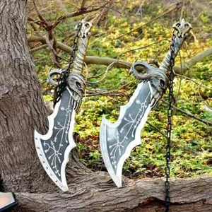Handmade God of War Blades of Chaos Sword Twin Blades, Kratos Metal Cosplay Prop - Picture 1 of 6