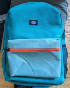 Dickies Student Backpack Padded Shoulder Straps Zip Polyester Green / Orange - Picture 1 of 4
