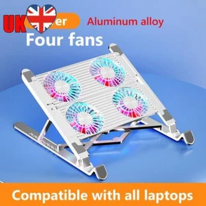 Laptop Cooling Pad Laptop Holder for 11-17.3 Inch Laptop(Silver Aluminum 4 Fans) - Afbeelding 1 van 7