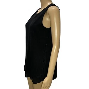 Neu mit Etikett Loft Baumwolle transparenter Einsatz Knopfdetail Jakobsmuschel unten Tank Größe Small - Bild 1 von 6