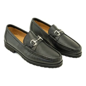 Mocasines sin cordones Alan Payne negros Walker Penny para hombre - Imagen 1 de 4