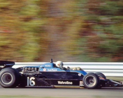 1976 Driver TOM PRYCE Glossy 8x10 Photo U.S. Grand Prix Poster Shadow Print Cover