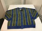 NWT $98.00 Levi's Mens Coit Boxy Cardigan Sweater Blue / Yellow / Green XS