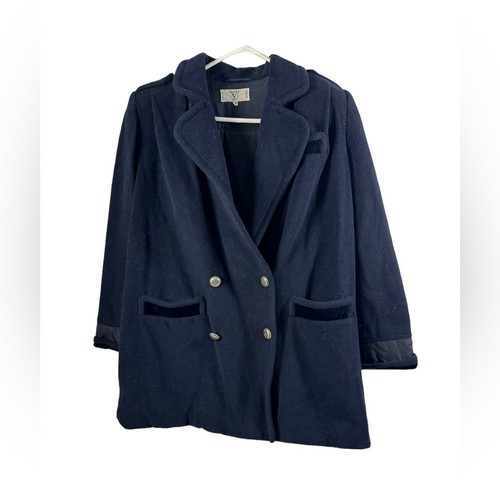 VALENTINO Cappotto blazer vintage marina doppio petto Miss V taglia 38 o XL