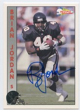 1992 Pacific Football Card #335 Brian Jordan Auto Signed IP Autograph