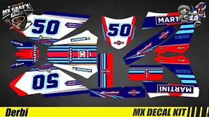 Kit Déco Moto pour / Mx Decal Kit for Derbi 50 - Martini - Imagen 1 de 1