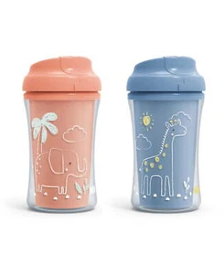 Insulated Cup-like Rim Hard Spout Sippy Cup, 2 Pack, Unisex - Picture 1 of 7