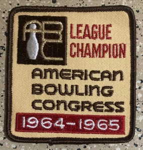 Parche bordado vintage 1964-65 campeón de la liga ABC deportes bolos americanos - Imagen 1 de 2