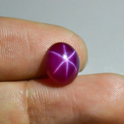 Lab Created Pink Star Ruby Oval Shape Jewelry Making Cabochon  - Image 1 of 3